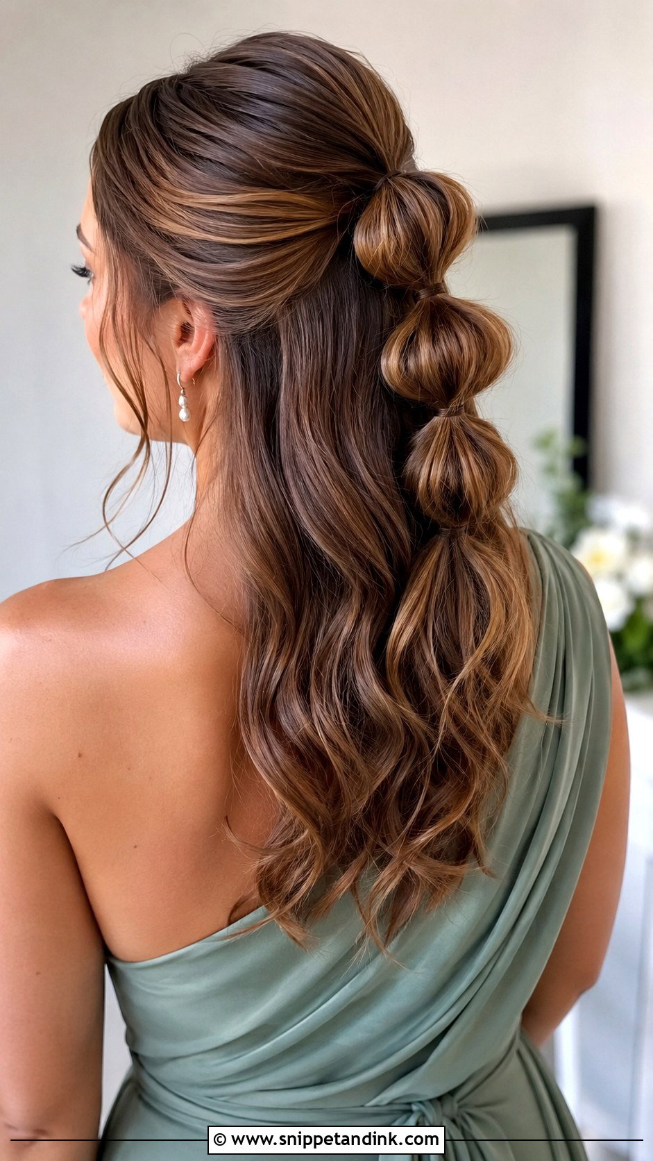 Half Up Bubble Ponytail - Snippet and Ink - 30 Bridemaids Hairstyles