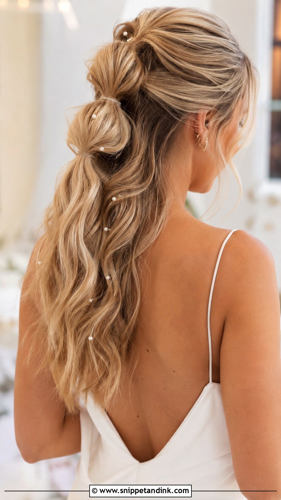Half Up Bubble Ponytail - Snippet and Ink - 30 Half Updo Wedding Hair Ideas