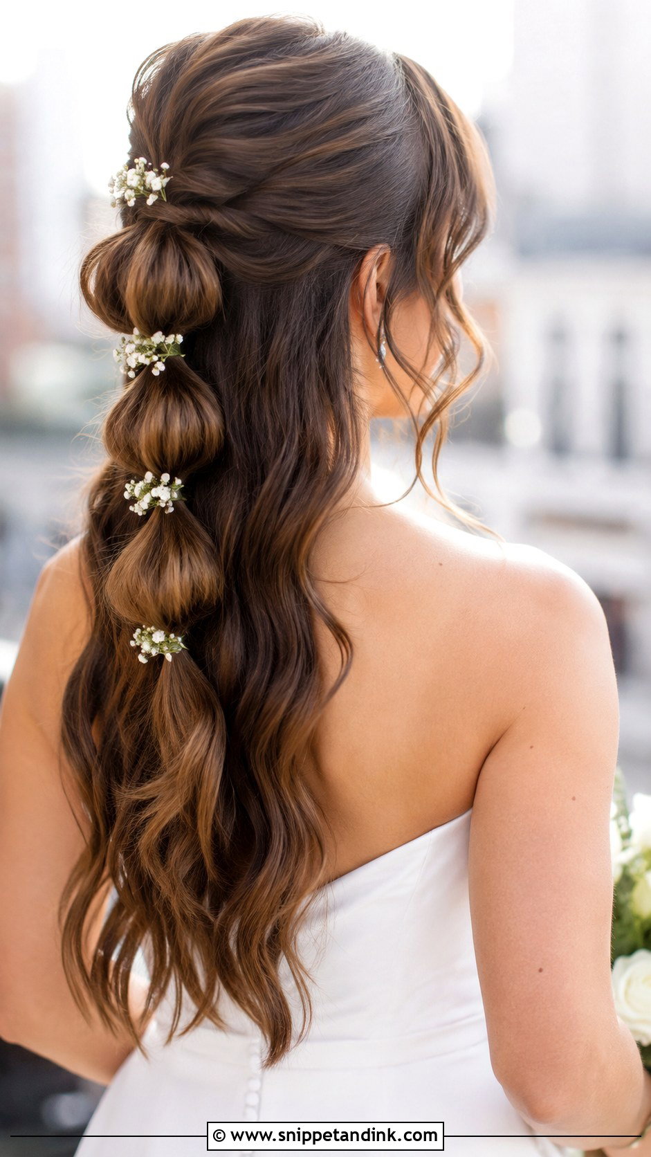 Half Up Bubble Ponytail - Snippet and Ink - 30 Half-Up Wedding Hair Ideas