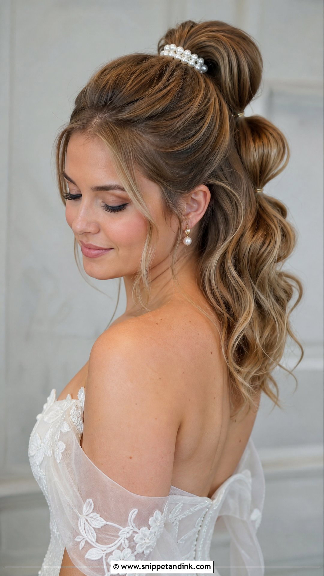 Half Up Bubble Ponytail - Snippet and Ink - 35 Half-Up Bridal Hair Ideas