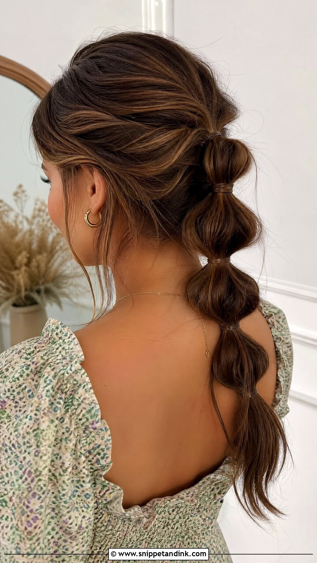 Half Up Bubble Ponytail - Snippet and Ink - 20 Medium Length Wedding Guest Hairstyles