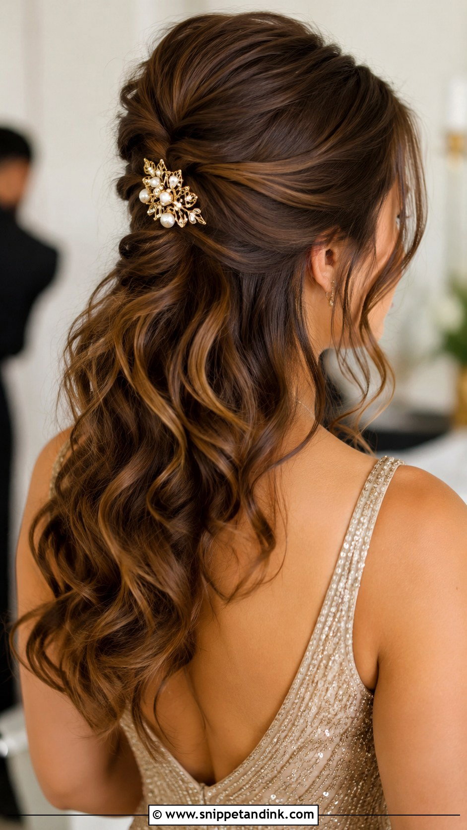 Half Up Bump With Waves - Snippet and Ink - 30 Mother of the Groom Hairstyles
