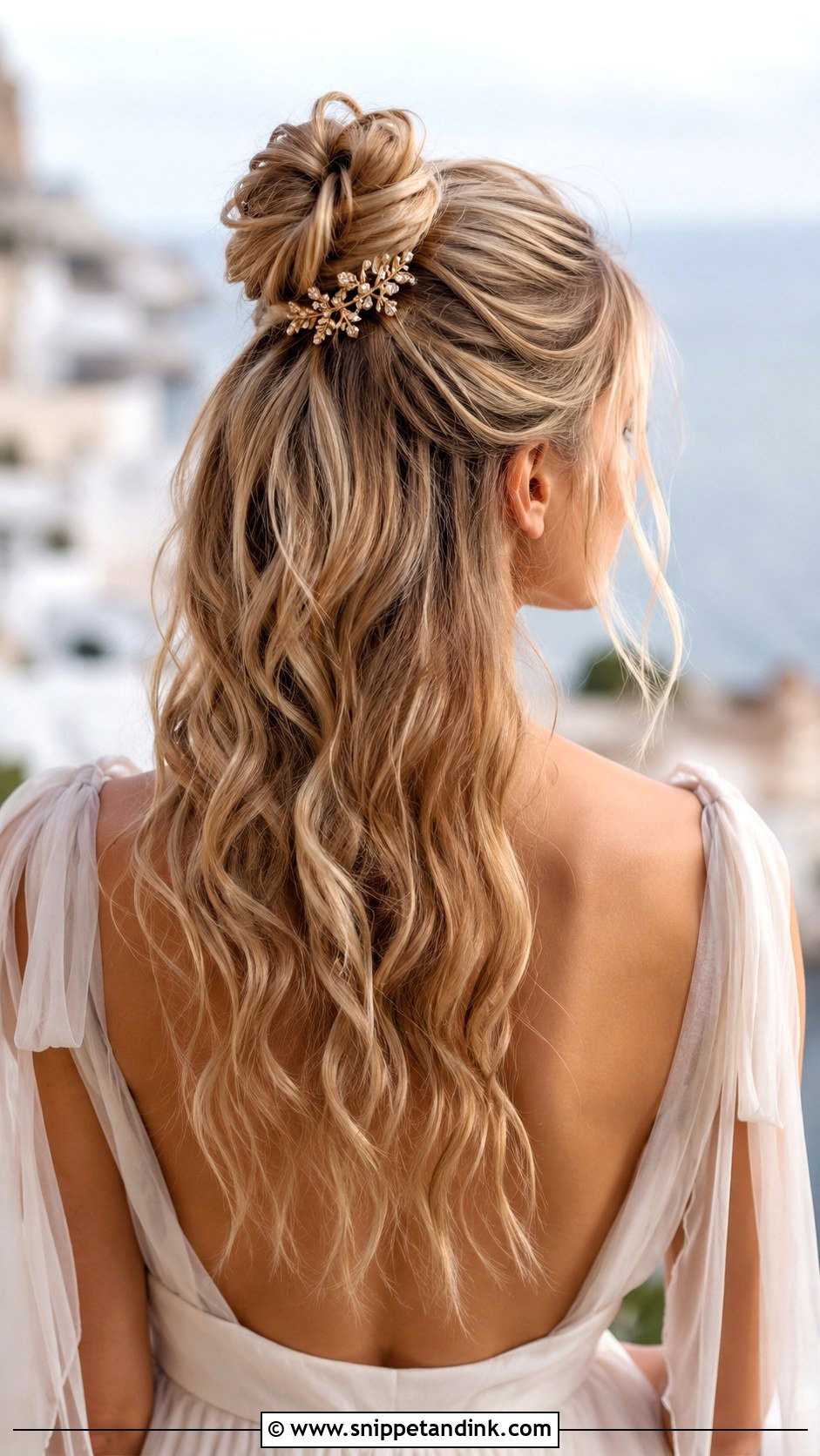 Half Up Bun - Snippet and Ink - 35 Bridal Bun Ideas