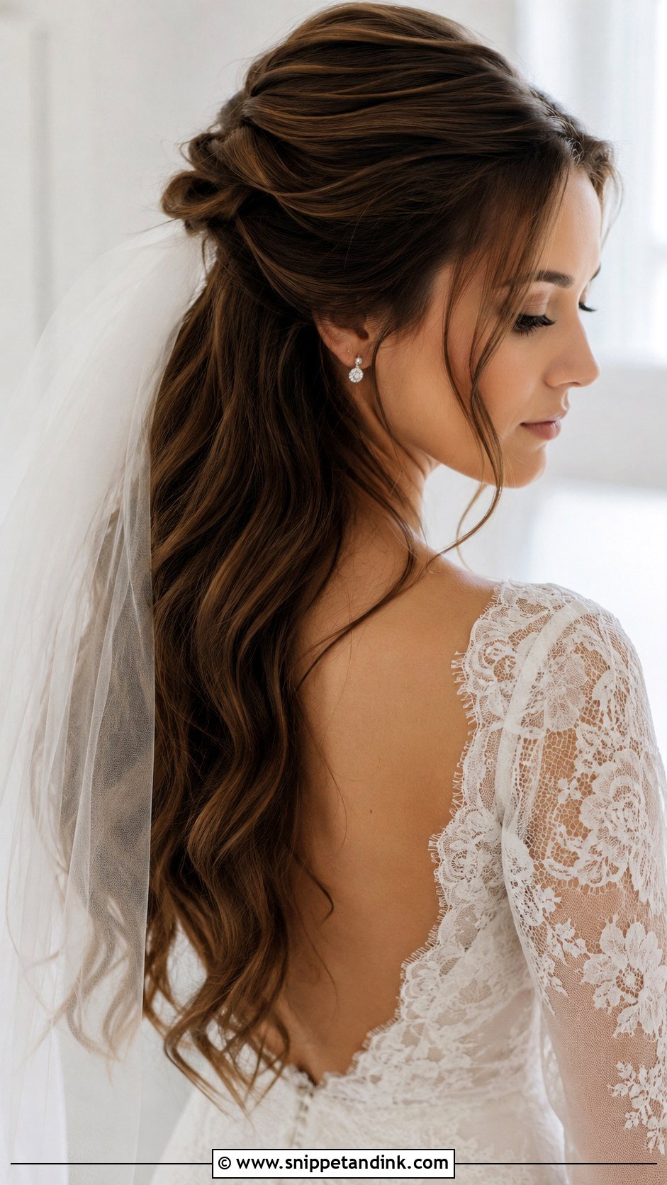 Half Up Bun - Snippet and Ink - 35 Bridal Hairstyle Ideas