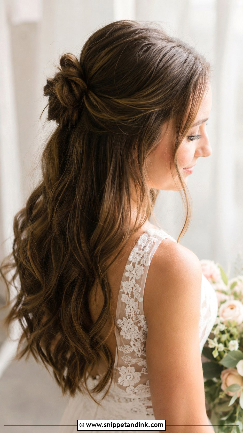 Half Up Bun - Snippet and Ink - 25 Simple Engagement Hairstyles
