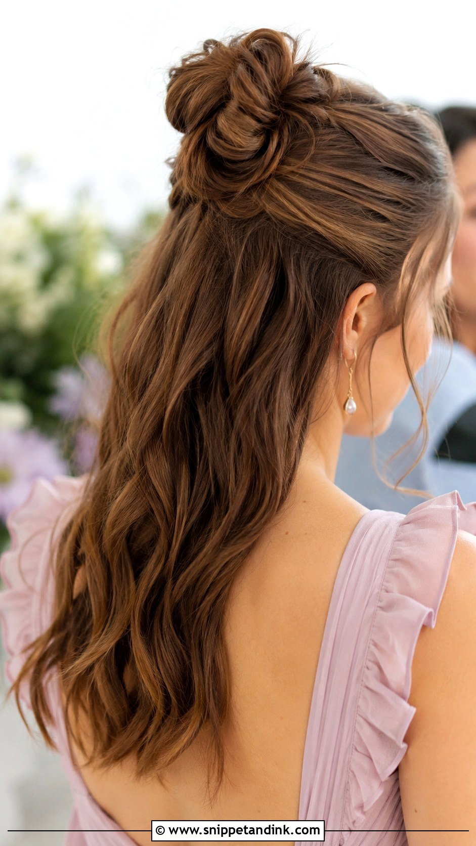 Half Up Bun - Snippet and Ink - 30 Elegant Hairstyles for Wedding Guest