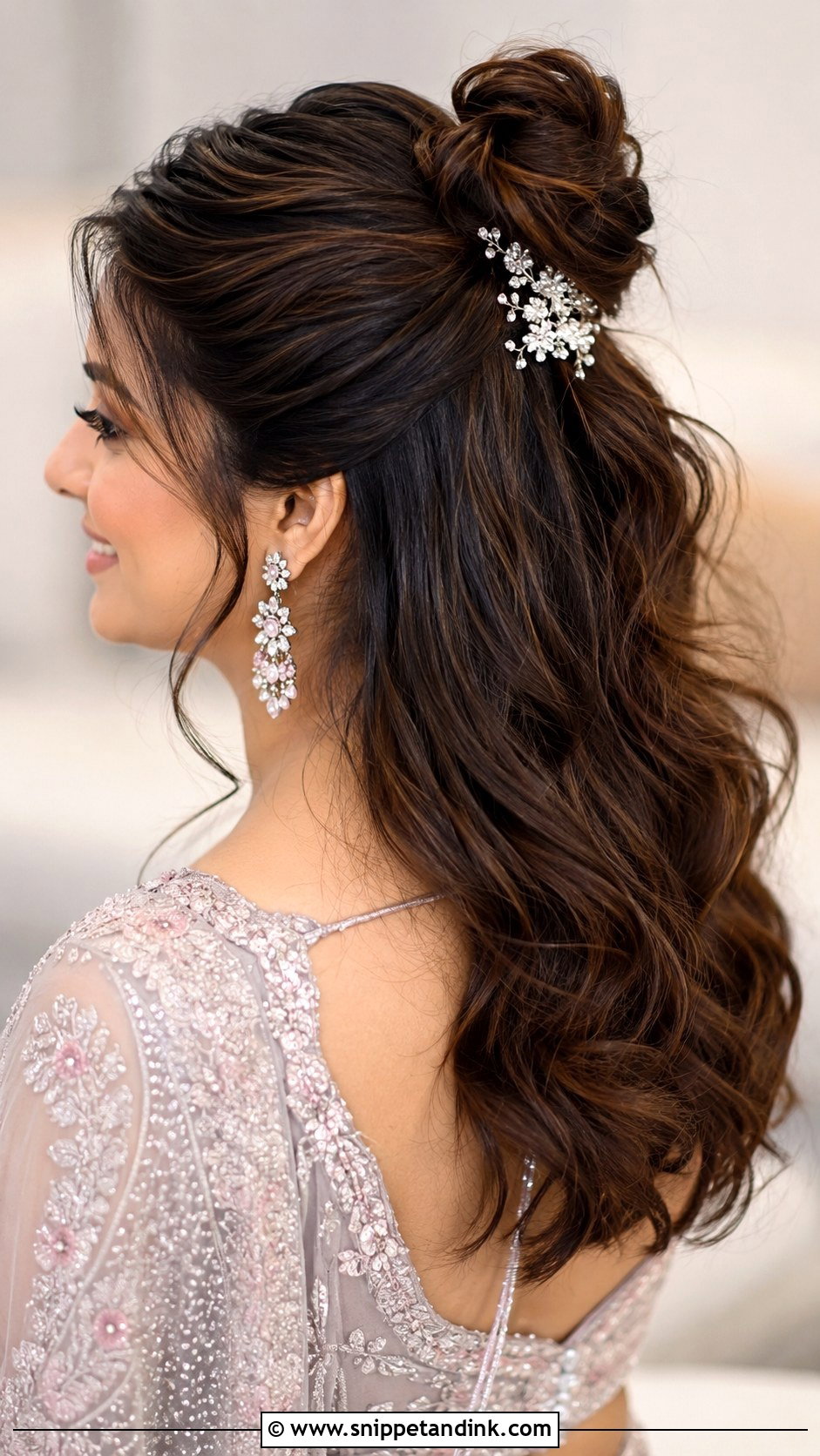Half Up Bun Bridal Juda - Snippet and Ink - 25 Bridal Juda Hairstyles