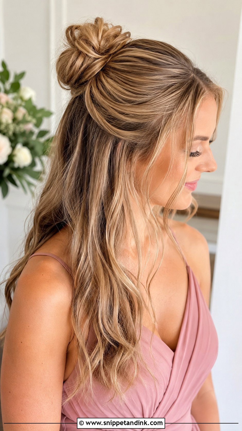 Half Up Bun Bridesmaid Updo - Snippet and Ink - 35 Bridesmaid Updo Hairstyles