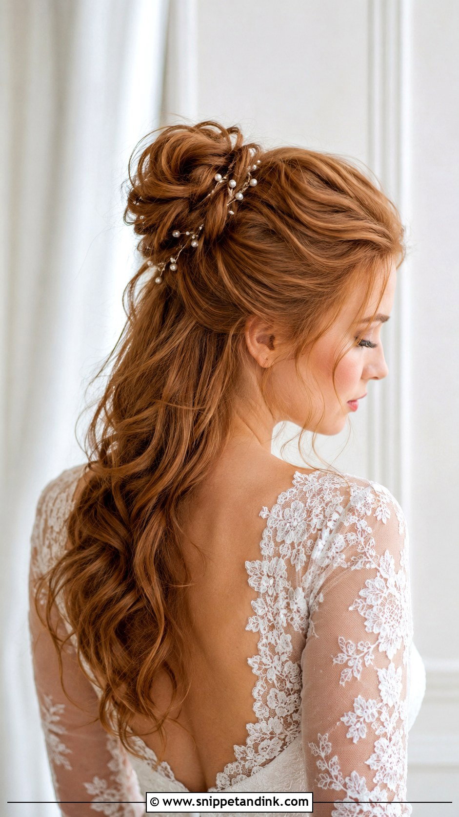 Half Up Bun Wedding Hairstyle - Snippet and Ink - 20 Hair Up Wedding Hairstyles