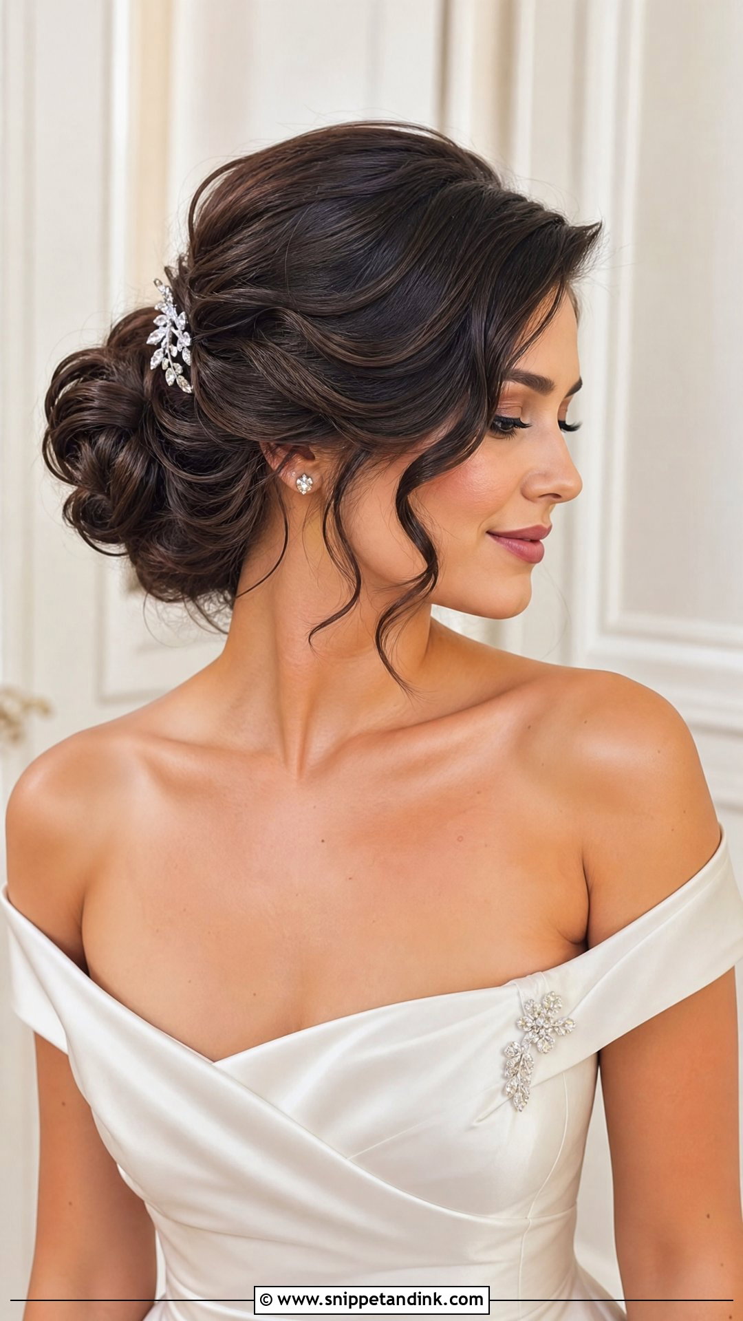 Half Up Bun With Deep Side Part - Snippet and Ink - 20 Half-Up Half-Down Bun Wedding Hair Ideas