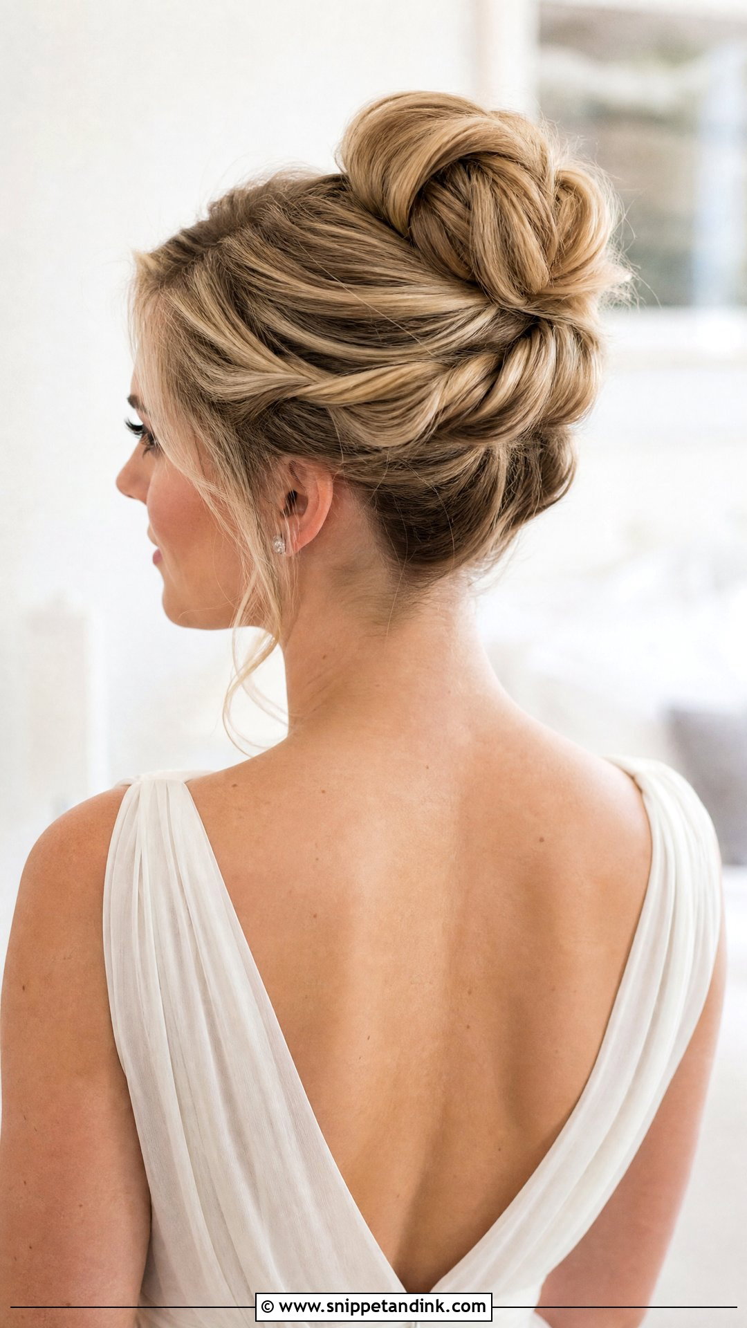 Half Up Bun With Twisted Sides - Snippet and Ink - 20 Half-Up Half-Down Bun Wedding Hair Ideas