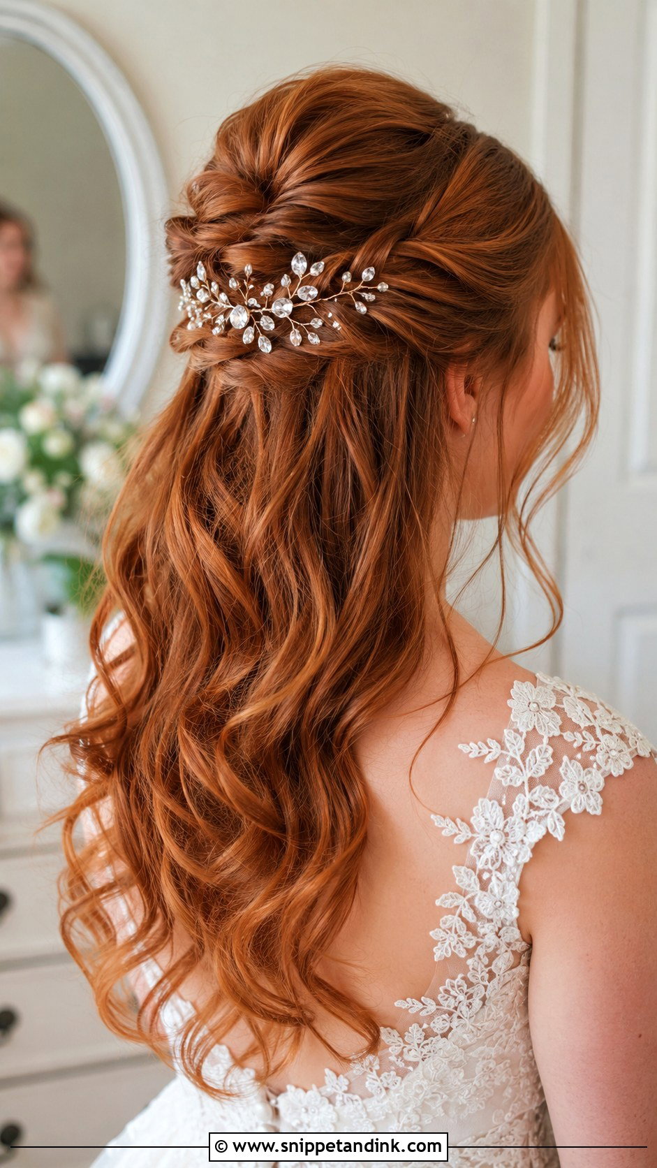 Half Up Bun for Bride - Snippet and Ink - 20 Cute Bun Hairstyles for Wedding