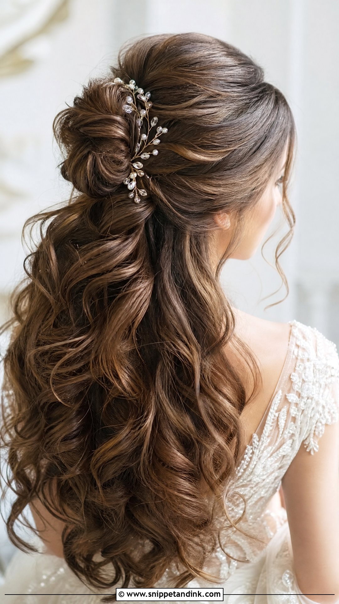 Half Up Bun for Bride - Snippet and Ink - 20 Bridal Buns Hairstyle