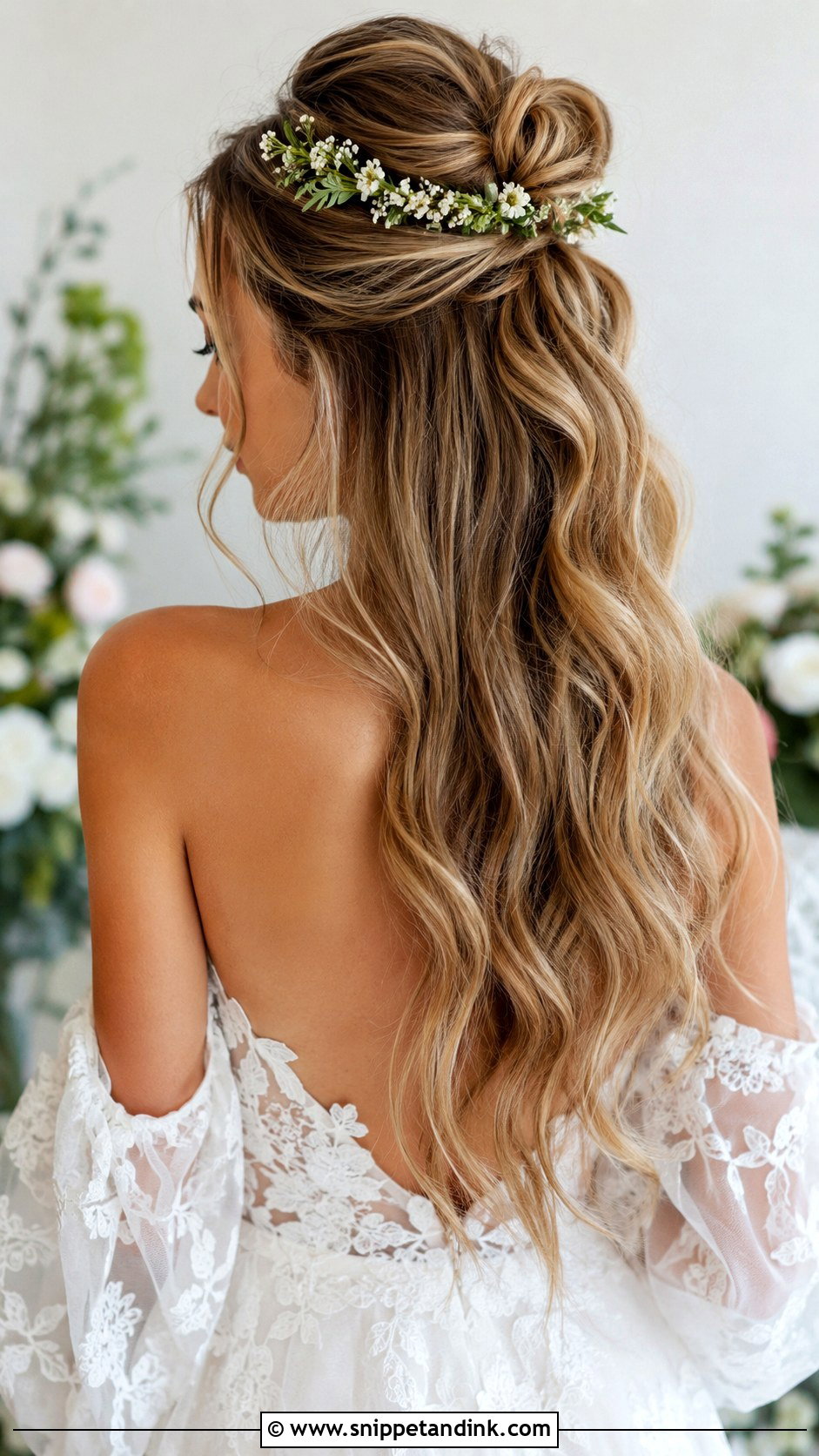 Half Up Bun for Brides - Snippet and Ink - 25 Bride Hair Bun Ideas