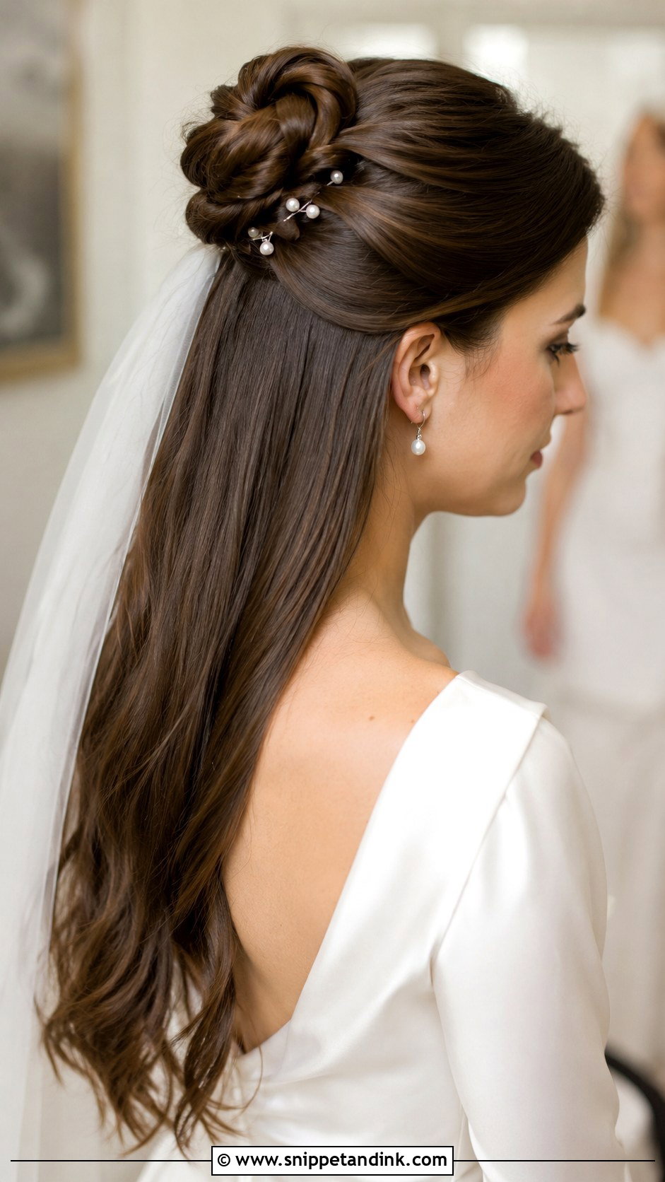 Half Up Bun for Brides - Snippet and Ink - 35 Half-Up Bridal Hair Ideas