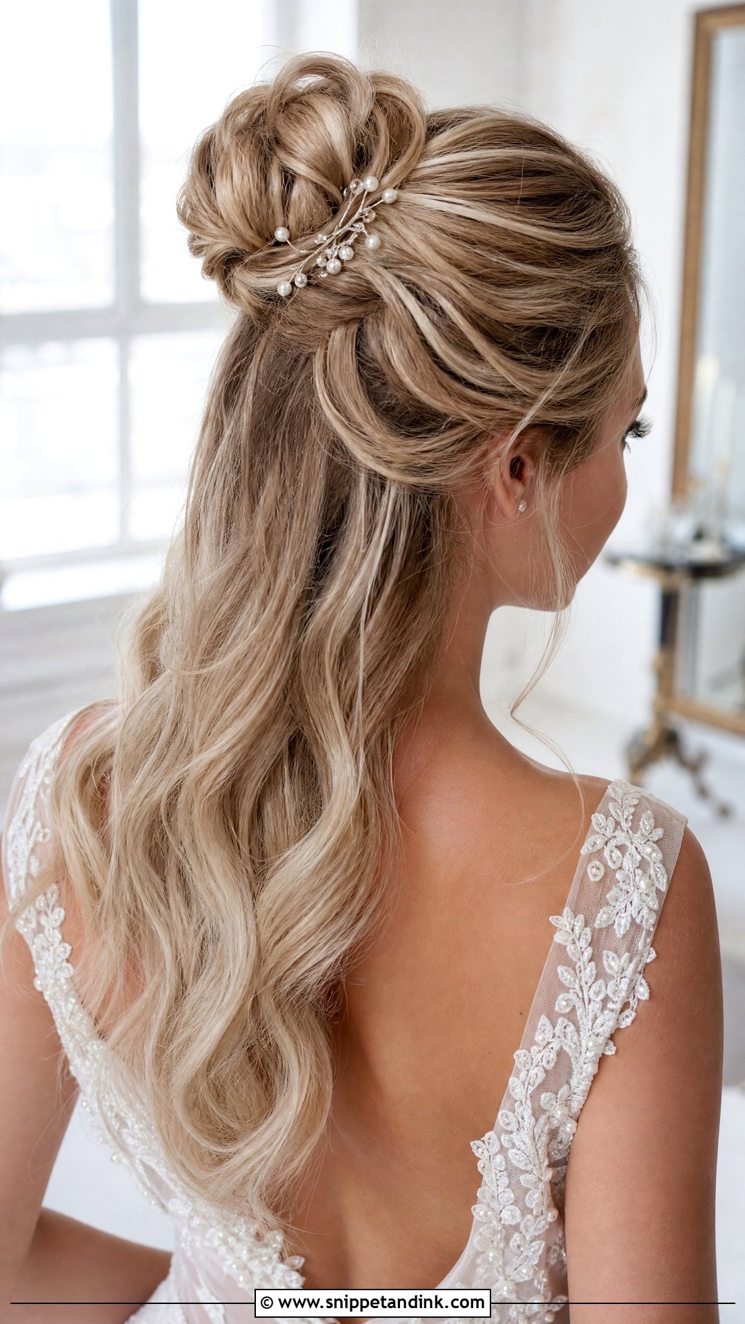 Half Up Bun for Brides - Snippet and Ink - 20 Bride Bun Hairstyle Ideas