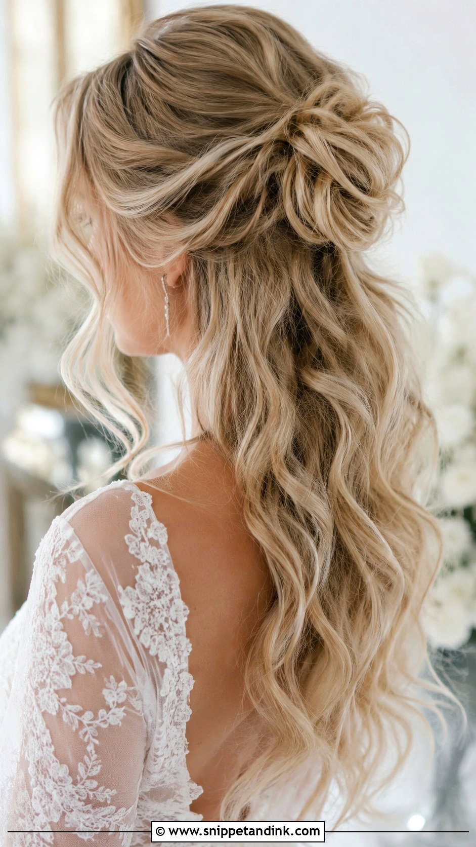 Half Up Bun for Wedding - Snippet and Ink - 30 Bridal Bun Hairstyles