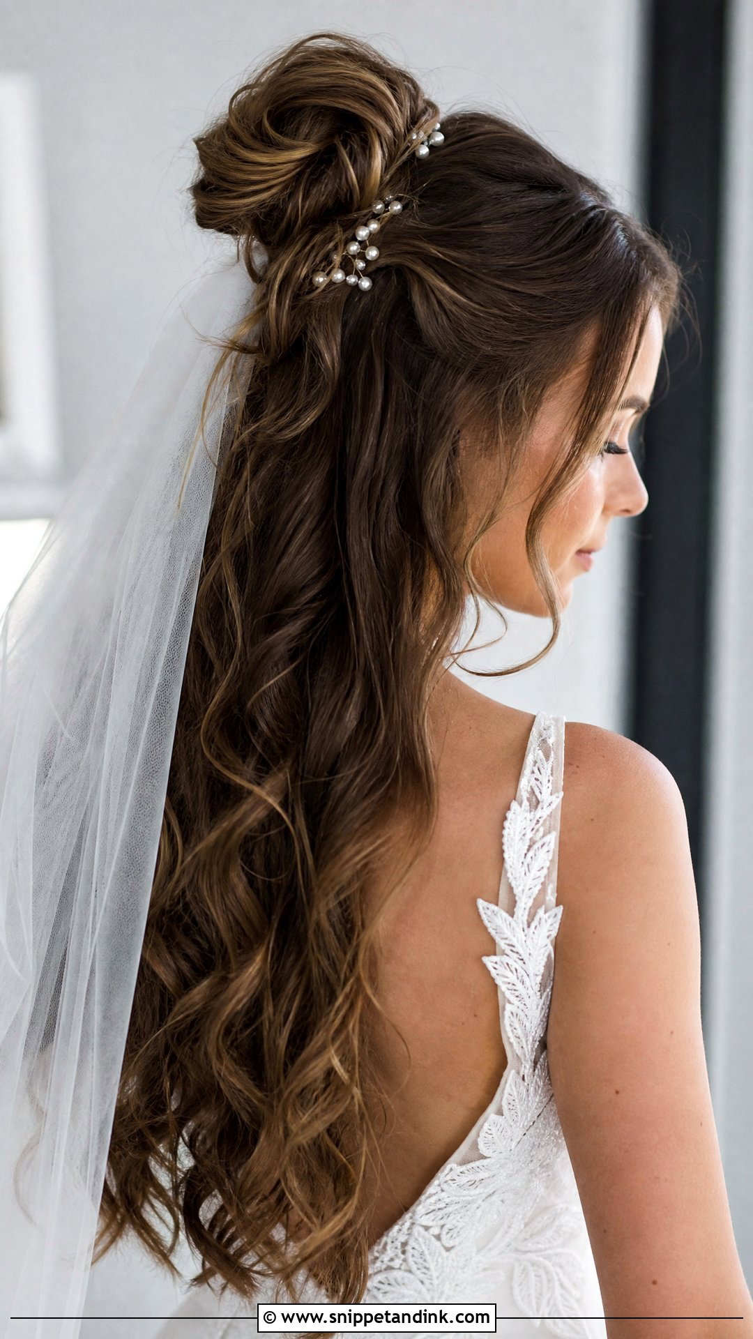 Half Up Bun for Wedding Day - Snippet and Ink - 20 Half-Up Wedding Hairstyles
