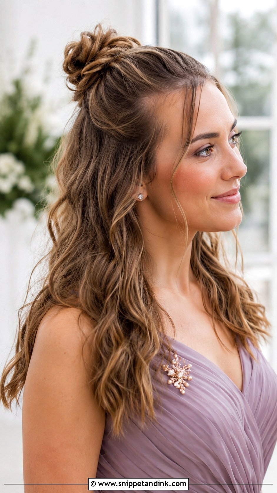 Half Up Bun for Wedding Guest - Snippet and Ink - 30 Easy Hairstyles for Wedding Guest