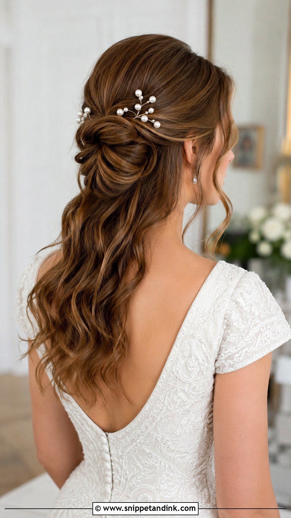 Half Up Chignon for Brides - Snippet and Ink - 30 Half-Up Half-Down Bridal Hairstyles