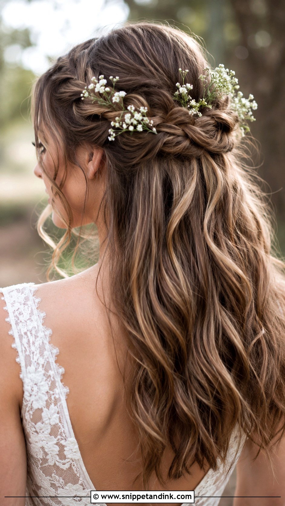 Half Up Crown Braid - Snippet and Ink - 25 Simple Wedding Hairstyles for Long Hair