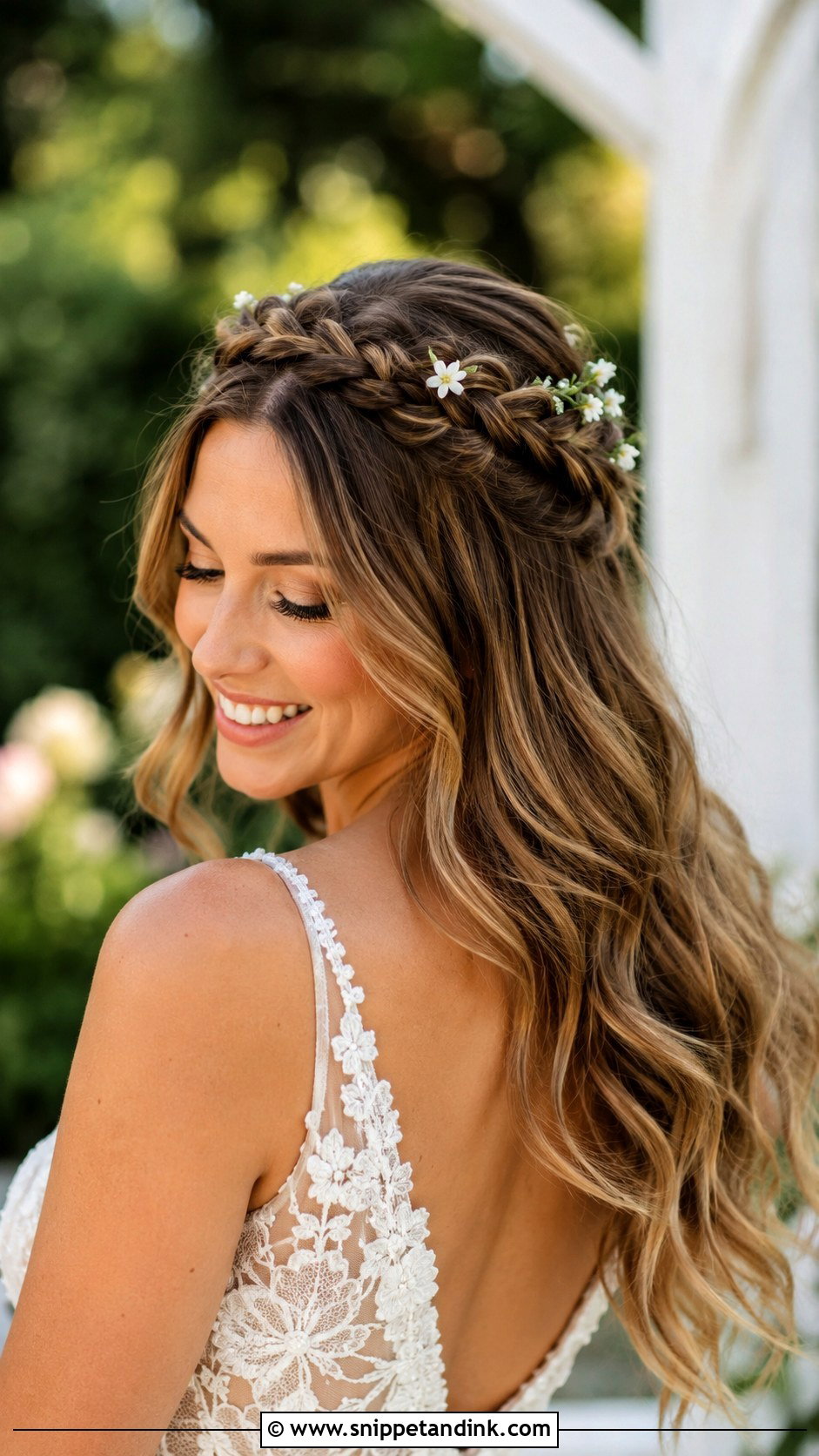 Half Up Crown Braid - Snippet and Ink - 30 Easy Wedding Hairstyles