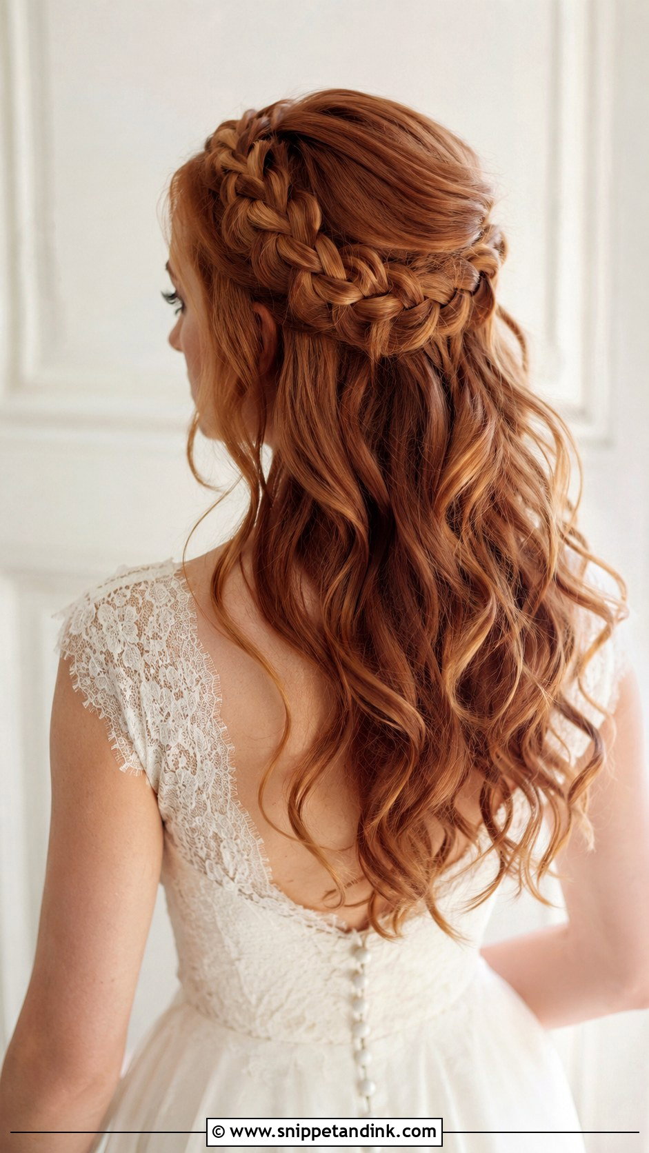 Half Up Crown Braid - Snippet and Ink - 35 Bridal Half-Up Half-Down Hair Ideas