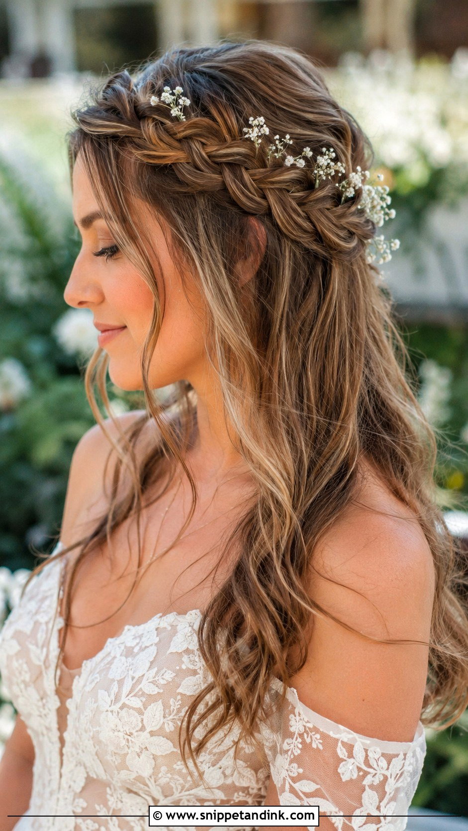 Half Up Crown Braid Wedding Hairstyle - Snippet and Ink - 25 Hairstyle for Women Wedding Ideas