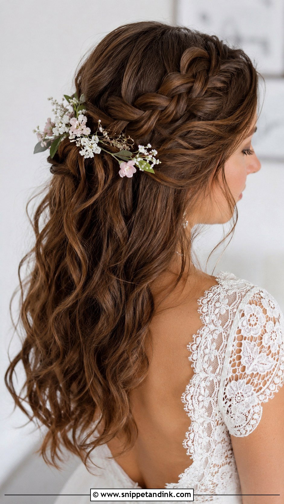 Half Up Crown Braid for Brides - Snippet and Ink - 25 Hairstyles for Brides