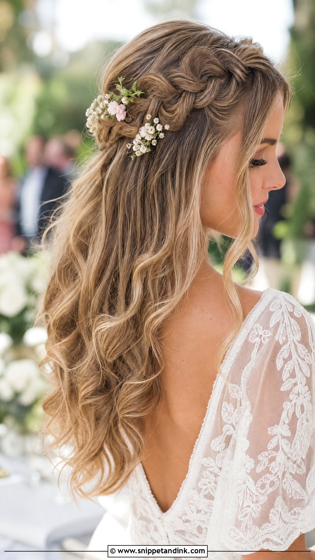 Half Up Crown Braid for Brides - Snippet and Ink - 20 Classic Bridal Hair Ideas