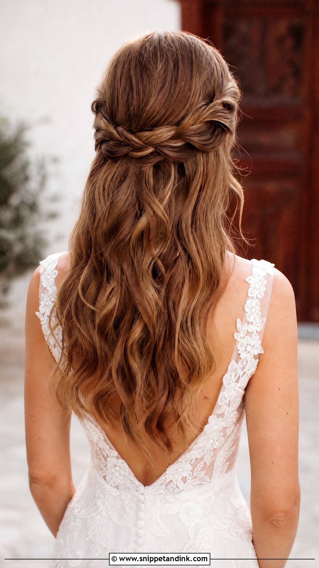 Half Up Crown Braid for Long Hair - Snippet and Ink - 20 Long Half-Up Half-Down Wedding Hairstyles
