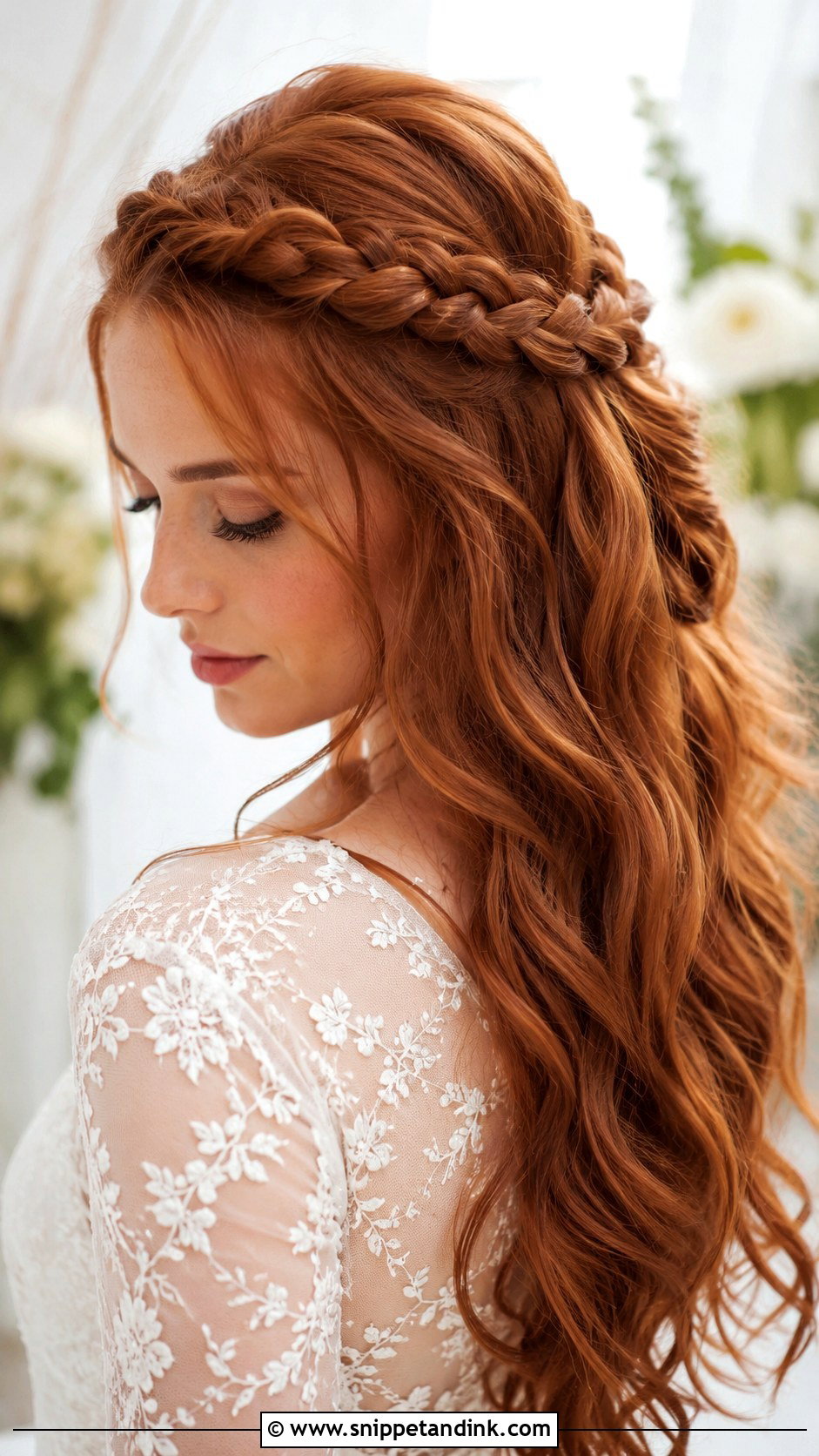 Half Up Crown Braid - Snippet and Ink - 20 Half Hair Up Hairstyles for Wedding