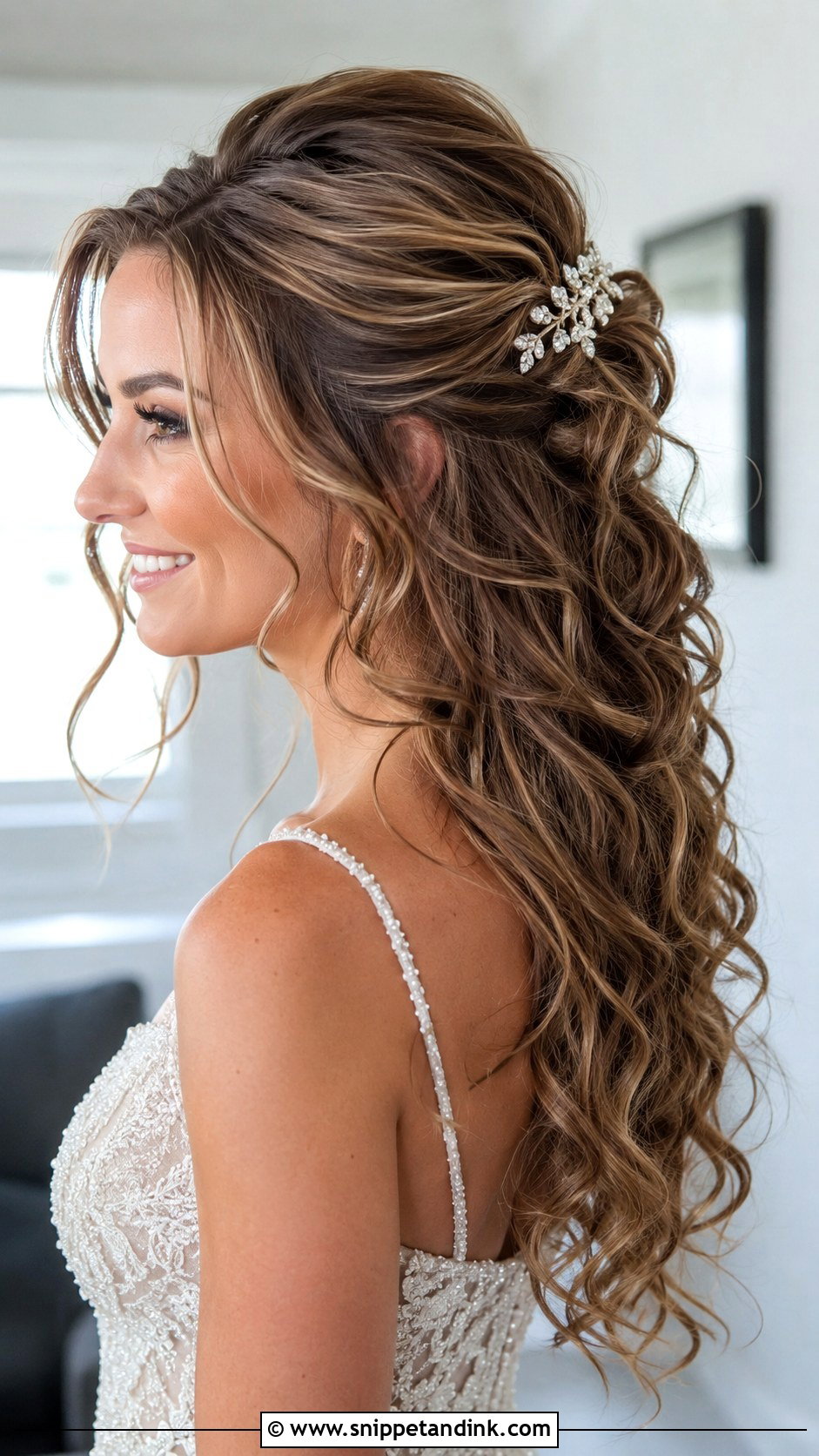 Half Up Crown With Volume - Snippet and Ink - 20 Bridal Hairstyle for Big Forehead Ideas