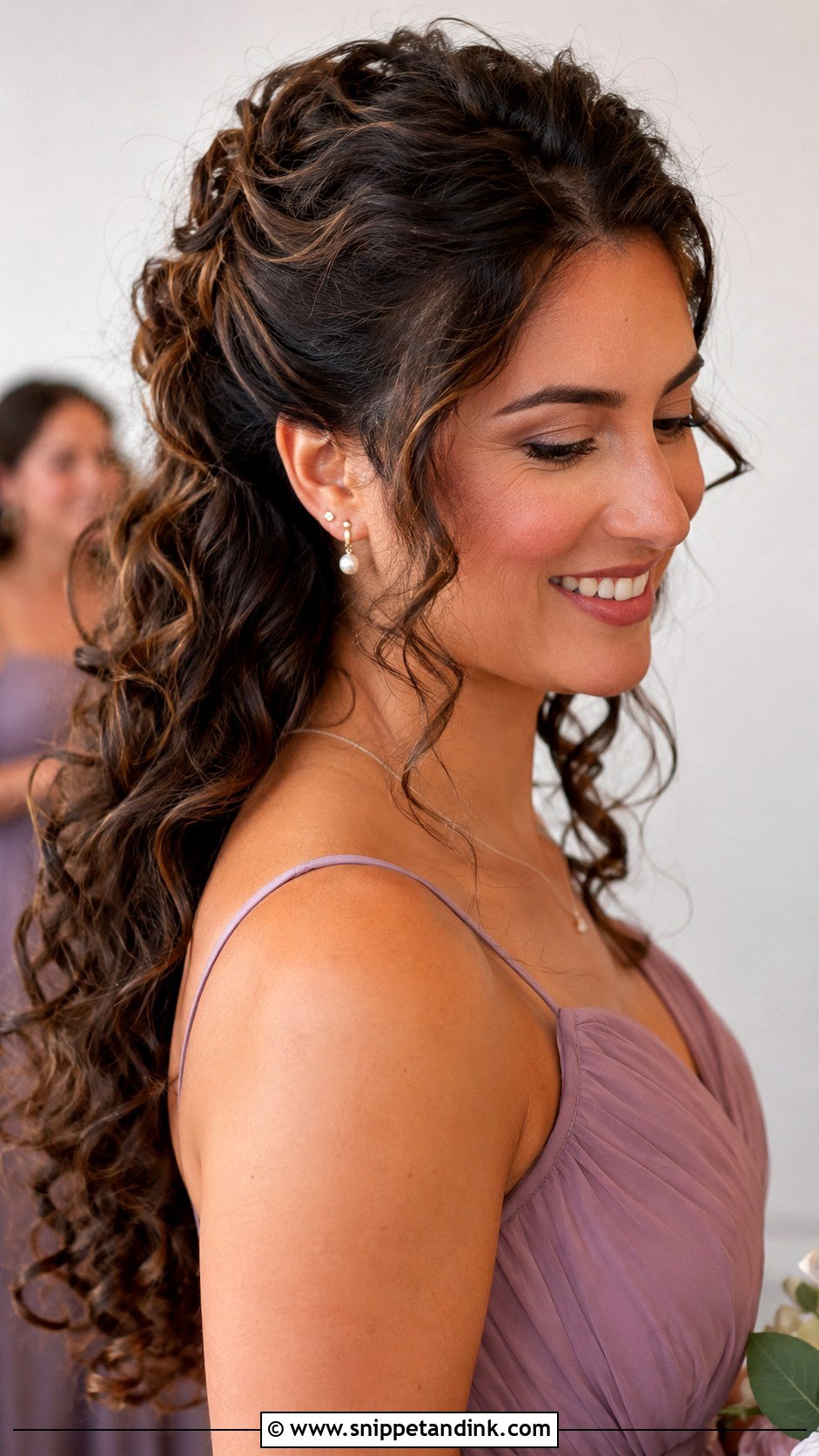 Half Up Curls Bridesmaid Hair Down - Snippet and Ink - 20 Down Hairstyles Wedding Bridesmaid