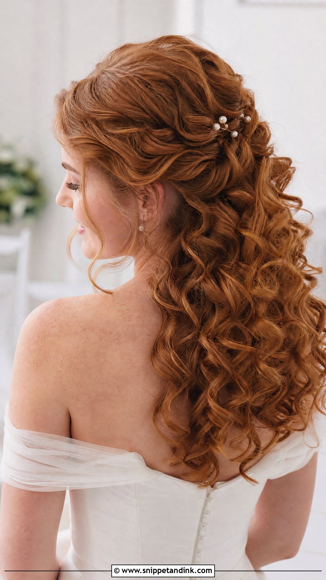 Half Up Curls With Loose Waves Wedding Hairstyle - Snippet and Ink - 20 Half Updo Wedding Ideas