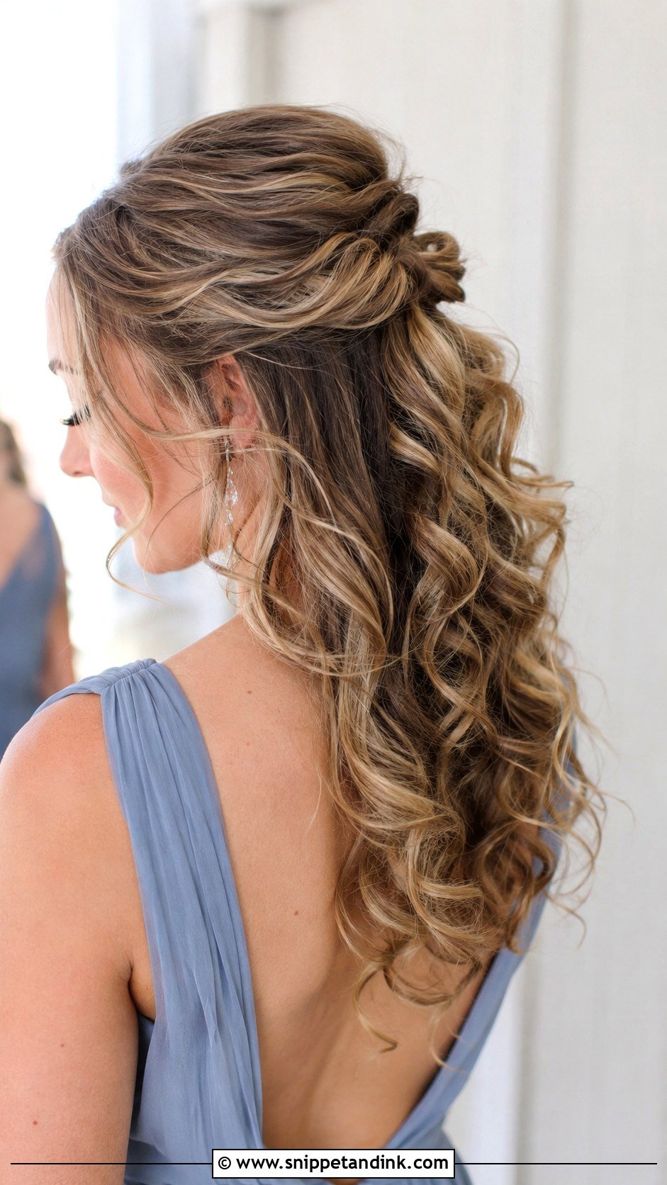 Half Up Curly Bridesmaid Hair Down - Snippet and Ink - 20 Curly Bridesmaid Hairstyles Down