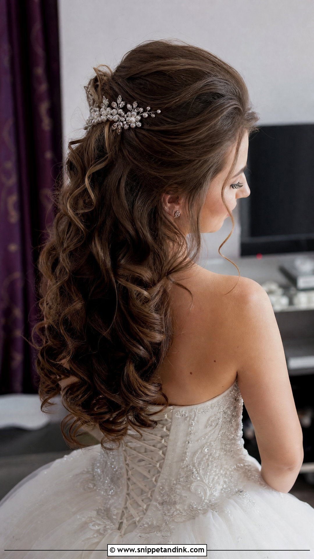 Half Up Curly Hairstyle With Bouffant - Snippet and Ink - 20 Half-Up Curly Wedding Hairstyles