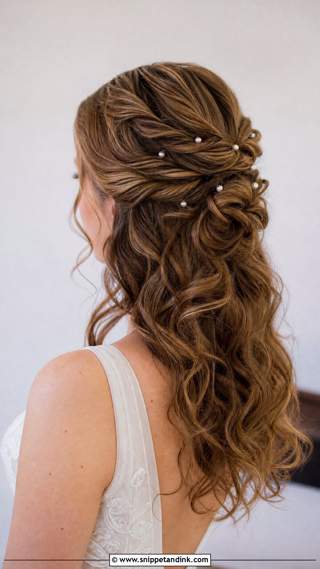 Half Up Curly Updo For Wedding - Snippet and Ink - 15 Curly Updo for Wedding Ideas