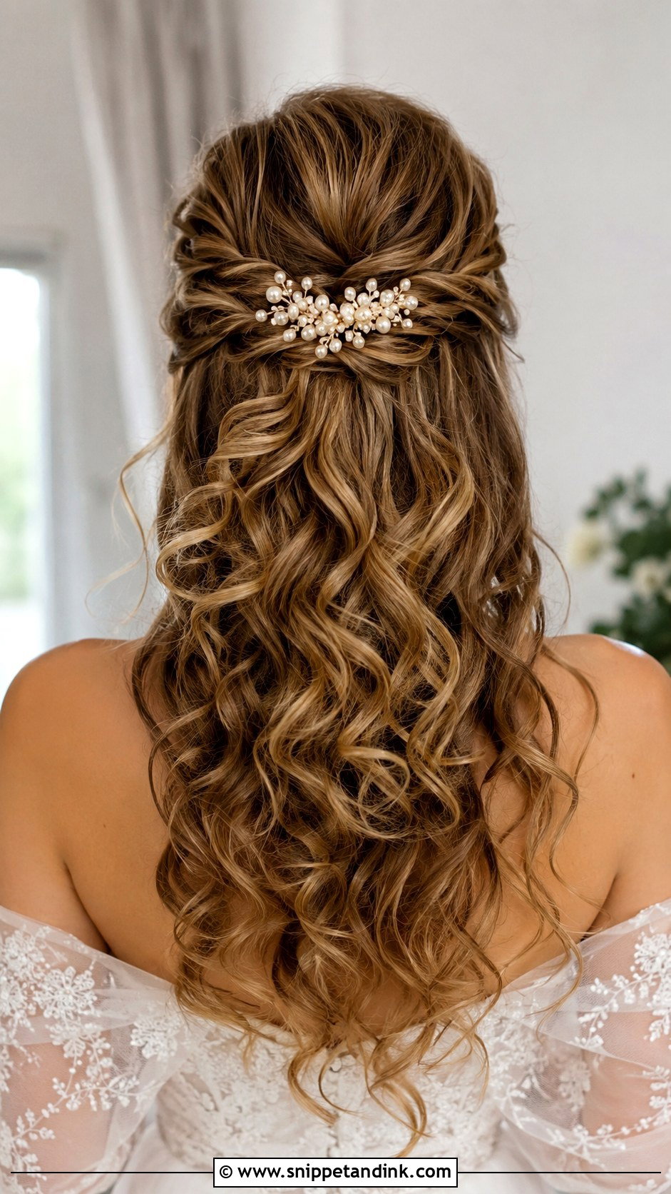 Half Up Curly Wedding Hair - Snippet and Ink - 15 Wedding Hairstyles with Curls