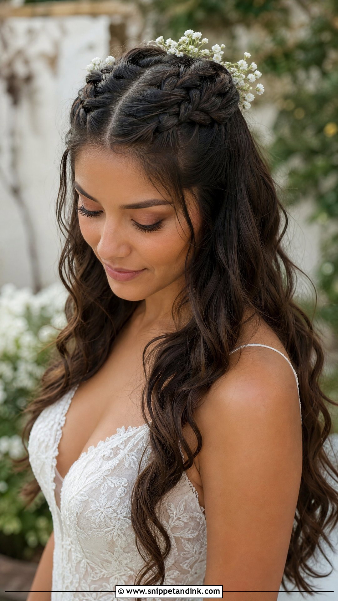 Half Up Double Dutch Braid Wedding Hairstyle - Snippet and Ink - 20 Half Updo Wedding Ideas