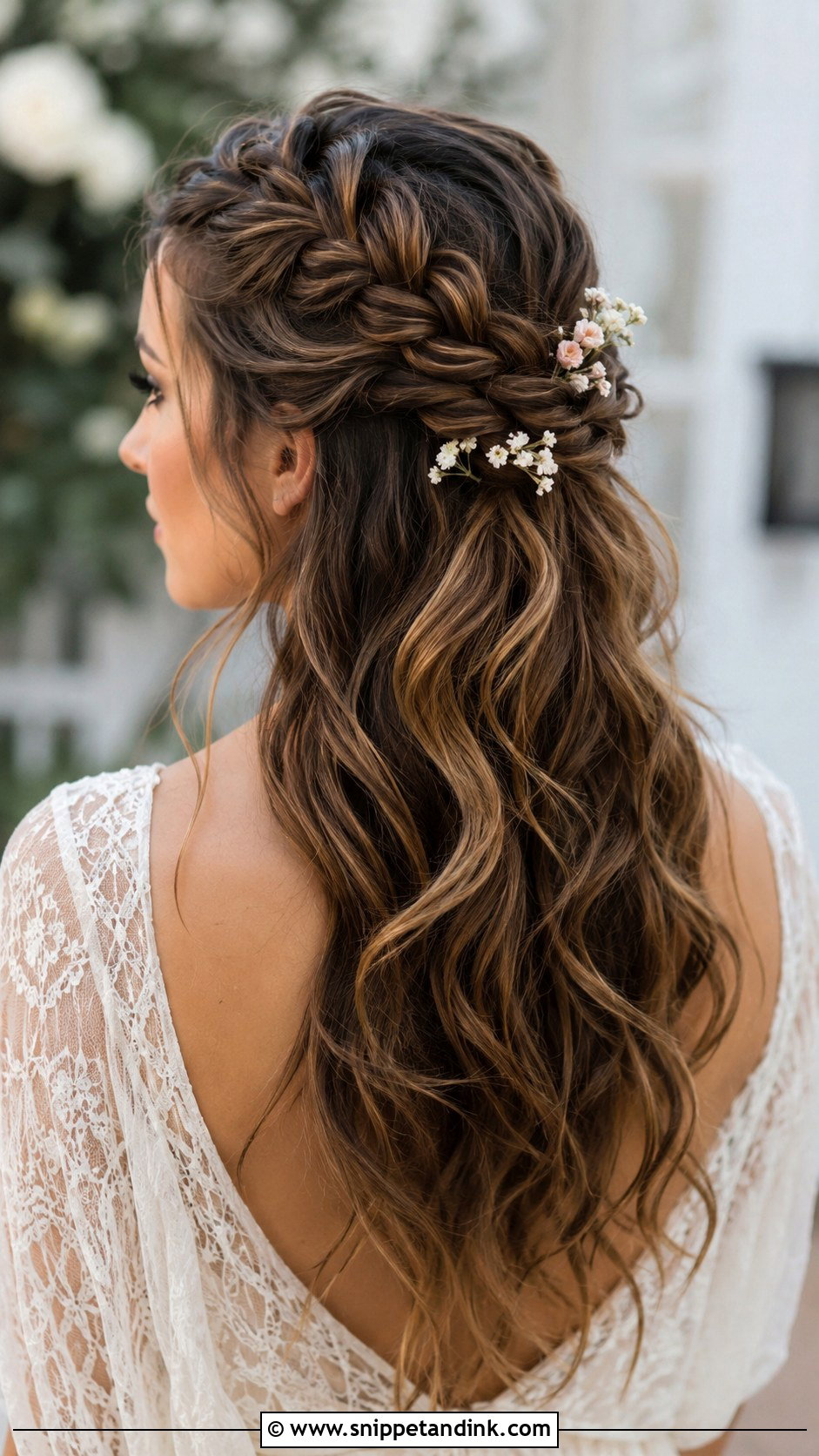 Half Up Dutch Braid - Snippet and Ink - 30 Half Updo Wedding Hair Ideas