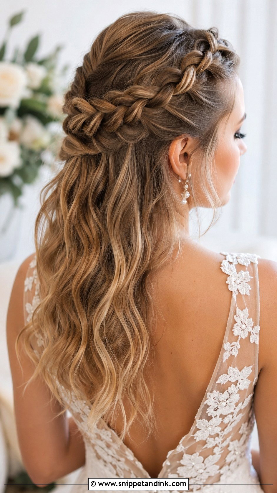 Half Up Dutch Braid - Snippet and Ink - 35 Half-Up Bridal Hair Ideas