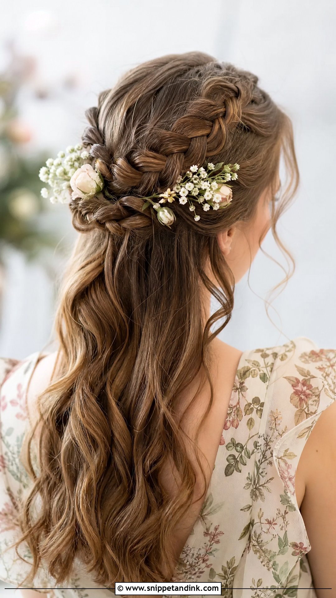 Half Up Dutch Braid Crown - Snippet and Ink - 20 Half-Up Hair Styles for Wedding Guest