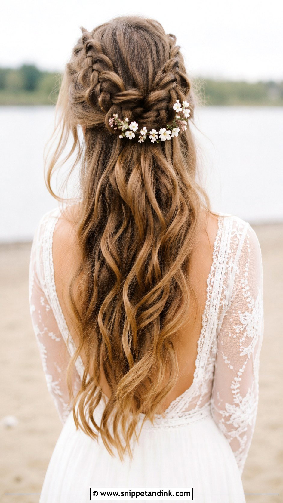 Half Up Dutch Braid With Long Hair - Snippet and Ink - 25 Long Half-Up Half-Down Wedding Hair Ideas