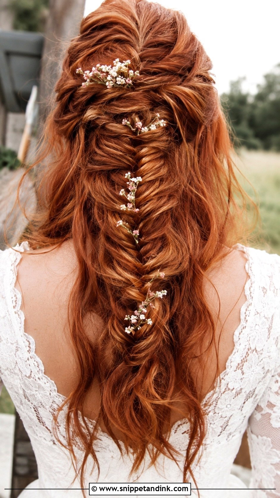 Half Up Fishtail Braid - Snippet and Ink - 25 Half-Up Maid of Honor Hairstyles
