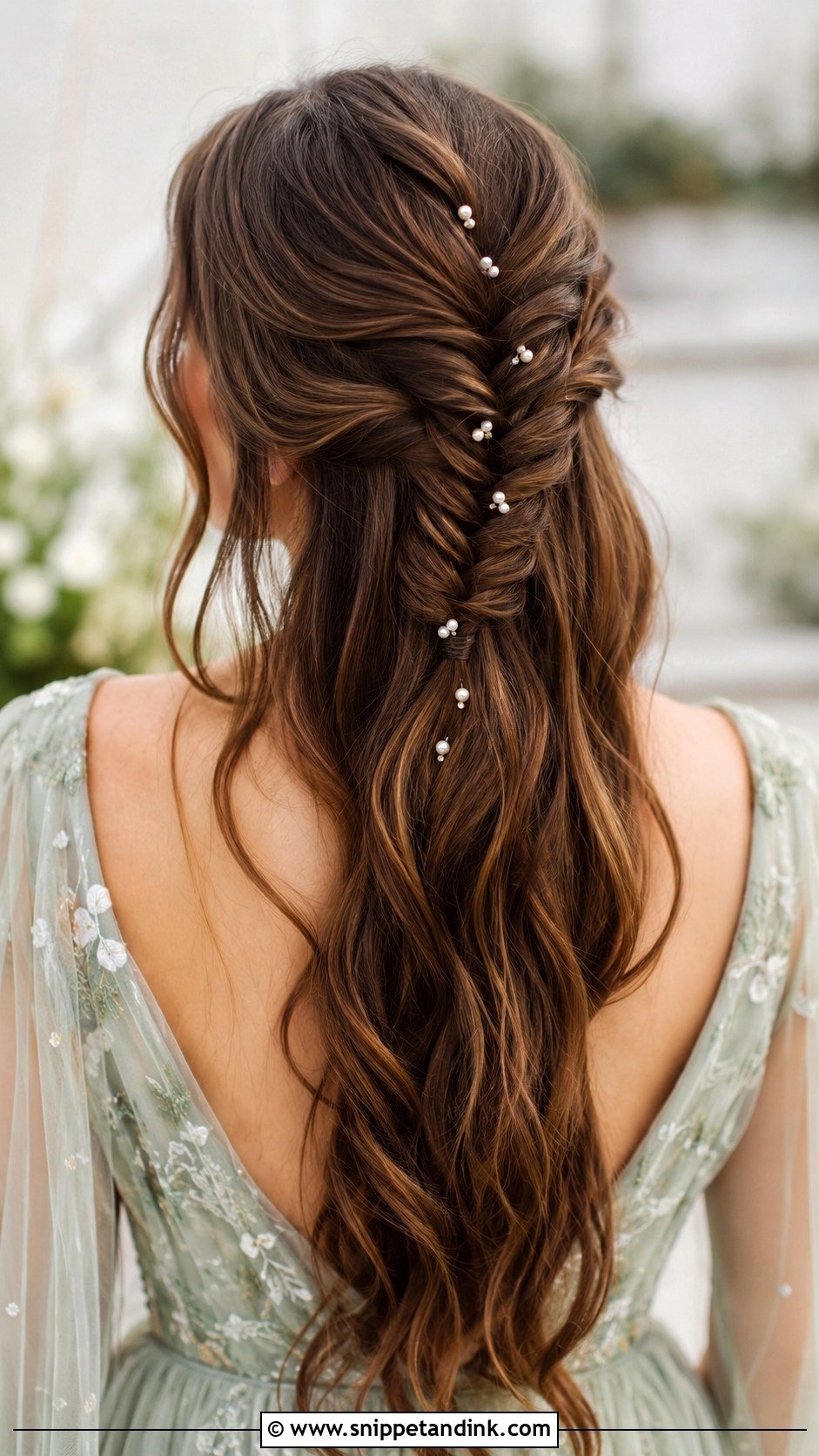 Half Up Fishtail Braid - Snippet and Ink - 25 Half-Up Mother of the Bride Hair Ideas