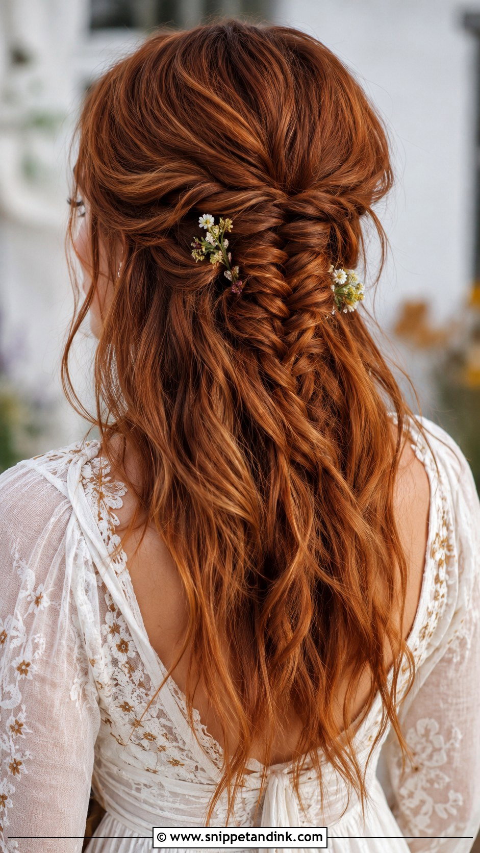 Half Up Fishtail Braid - Snippet and Ink - 30 Hair Down Wedding Styles