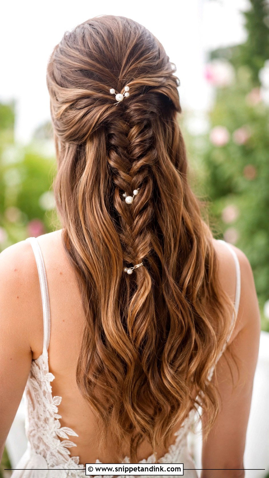 Half Up Fishtail Braid - Snippet and Ink - 30 Hairstyles for Marriage