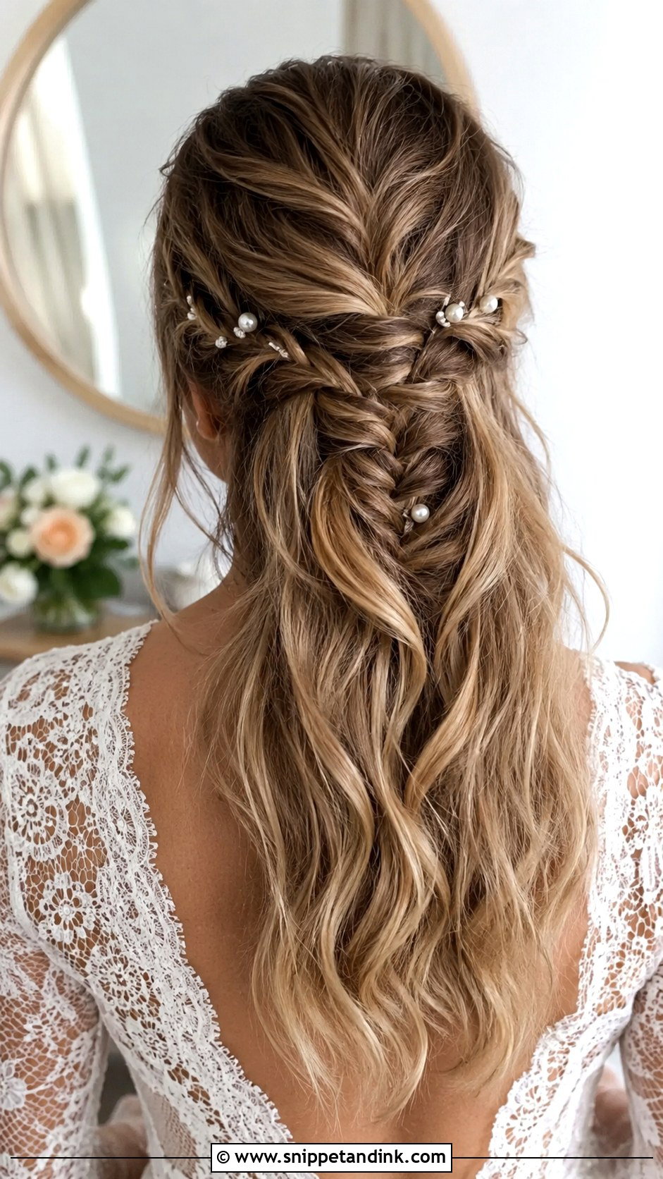 Half Up Fishtail Braid - Snippet and Ink - 20 Half Hair Up Hairstyles for Wedding