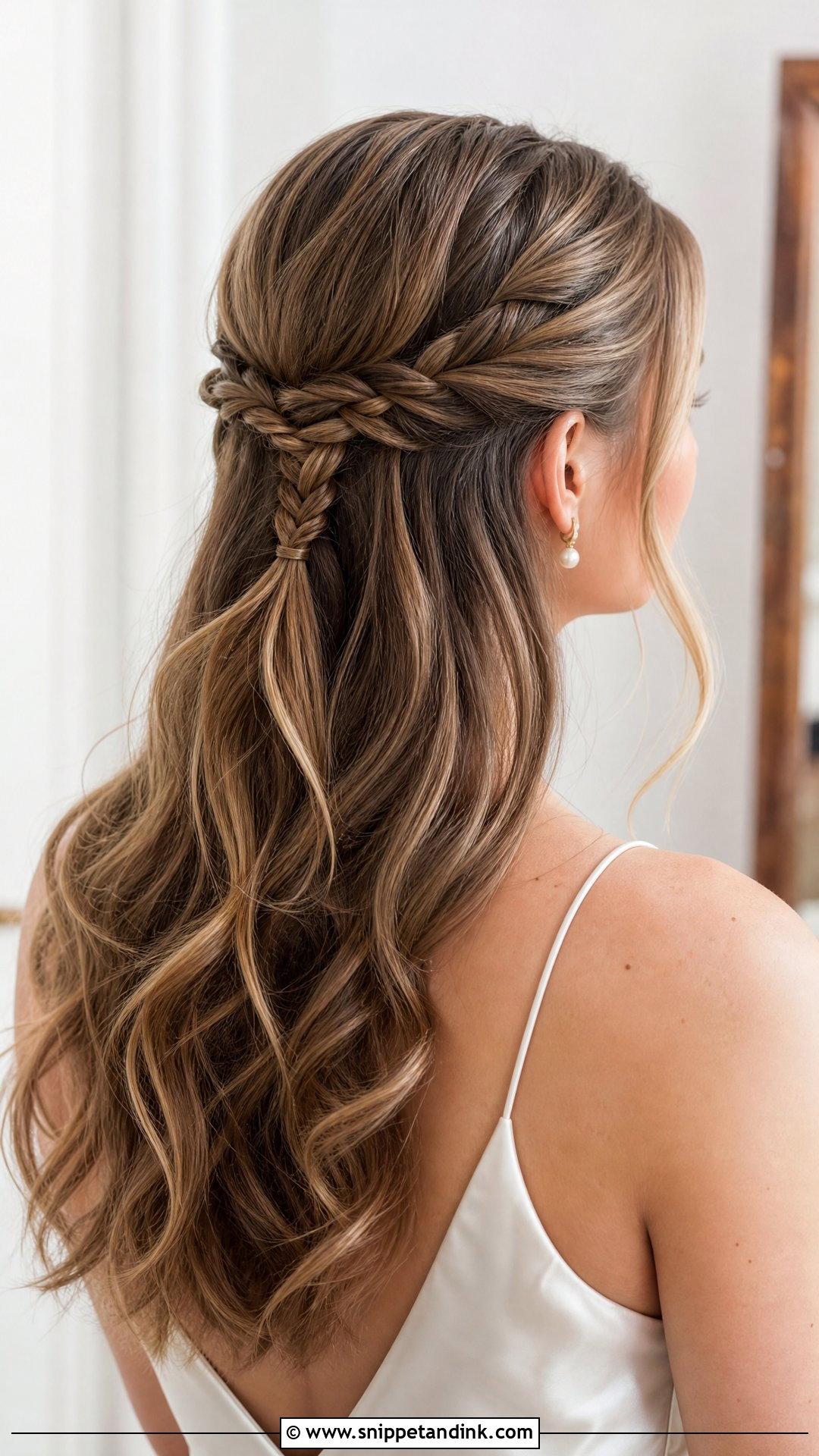 Half Up Fishtail Braid Bridal Hair - Snippet and Ink - 15 Fishtail Bridal Hair Ideas
